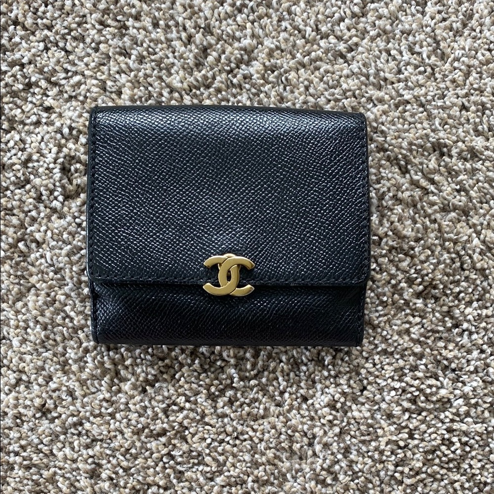 Chanel small Black Leather Wallet